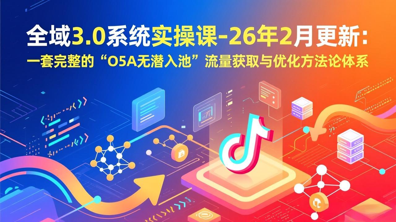 全域3.0系统实操课-26年2月更新：一套完整的“O5A无潜入池”流量获取与优化方法论体系-小创项目网