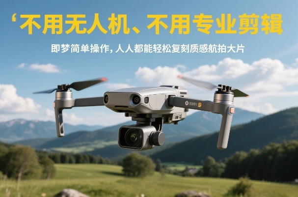 不用无人机、不用专业剪辑，即梦简单操作，人人都能轻松复刻质感航拍大片-小创项目网