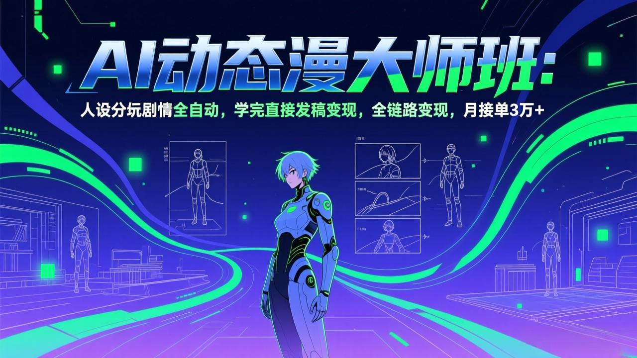 AI动态漫剧大师班：人设分镜剧情全自动，学完直接发稿变现，全链路变现，月接单3万+-小创项目网