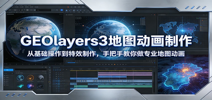 GEOlayers3地图动画制作：从基础操作到特效制作，手把手教你做专业地图动画-小创项目网