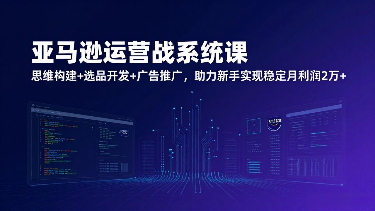 亚马逊运营实战系统课，思维构建+选品开发+广告推广，助力新手实现稳定月利润2万+(更新-小创项目网