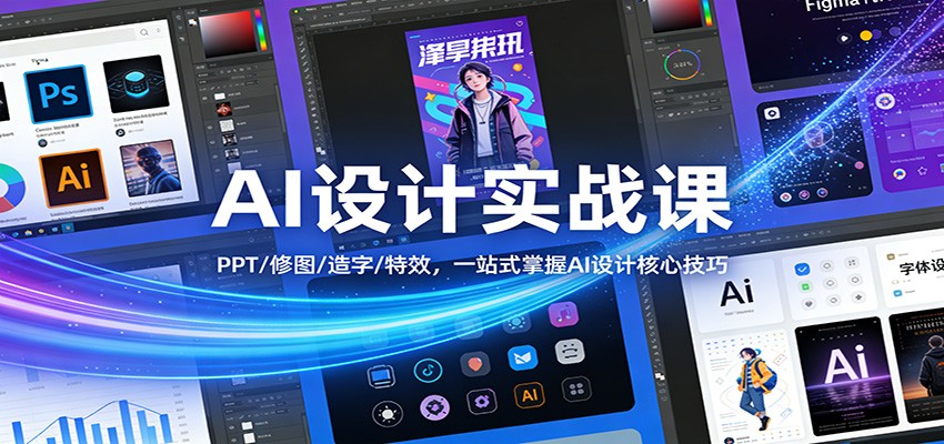 AI设计实战课：PPT/修图/造字/特效，一站式掌握AI设计核心技巧-小创项目网