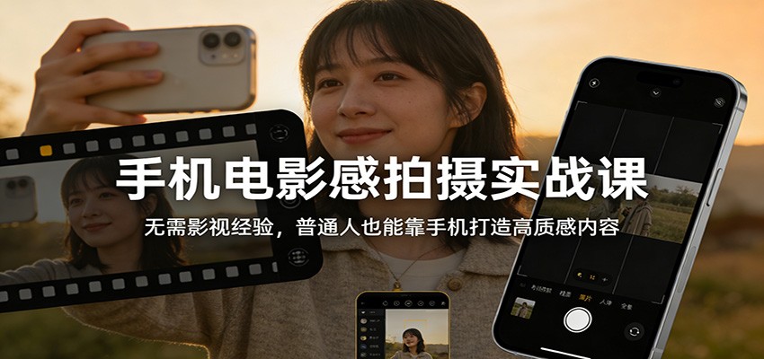 图片[1]-手机电影感拍摄实战课：无需影视经验，普通人也能靠手机打造高质感内容-小创项目网