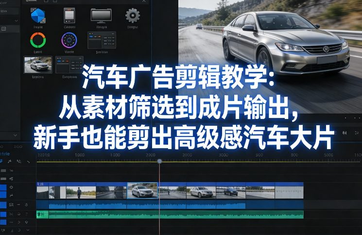 汽车广告剪辑教学：从素材筛选到成片输出，新手也能剪出高级感汽车大片-小创项目网
